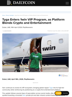 Tyga Enters 1win VIP Program, as Platform Blends Crypto and Entertainment - DailyCoin