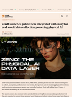 ZenO launches public beta integrated with story for real-world data collection powering physical AI - AMBCrypto
