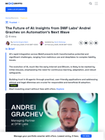 AI Adoption in Crypto: DWF Labs Talks Roadblocks and Solutions