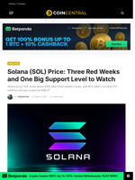 Solana (SOL) Price: Three Red Weeks and One Big Support Level to Watch - CoinCentral