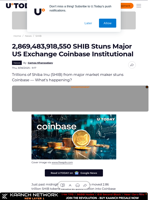 2,869,483,918,550 SHIB Stuns Major US Exchange Coinbase Institutional