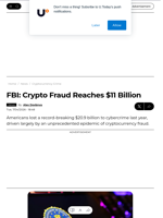 FBI: Crypto Fraud Reaches $11 Billion - U.Today