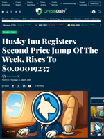 Husky Inu Registers Second Price Jump Of The Week, Rises To $0.00019237 - Crypto Daily