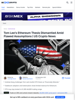 US Crypto News: Tom Lee’s Ethereum Prediction Could Be Wrong