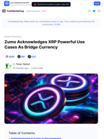 Zumo Acknowledges XRP Powerful Use Cases As Bridge Currency: Guest Post by Times Tabloid | CoinMarketCap