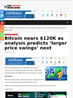 Bitcoin nears $120K as analysis predicts 'larger price swings' next - The Crypto News Wire