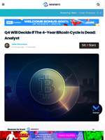 Q4 Will Decide If The 4-Year Bitcoin Cycle Is Dead: Analyst