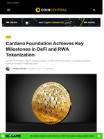 Cardano Foundation Achieves Key Milestones in DeFi and RWA Tokenization - CoinCentral