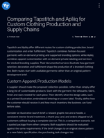 Comparing Tapstitch and Apliiq for Custom Clothing Production and Supply Chains | Visionary Financial