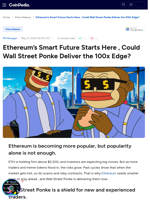 Ethereum’s Smart Future Starts Here , Could Wall Street Ponke Deliver the 100x Edge?
