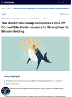 The Blockchain Group Completes a €63.3M Convertible Bonds Issuance to Strengthen its Bitcoin Holding
