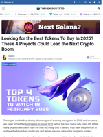 Looking for the Best Tokens To Buy In 2025? These 4 Projects Could Lead the Next Crypto Boom - TheNewsCrypto
