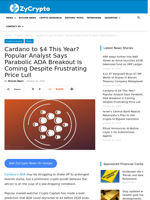 Cardano to $4 This Year? Popular Analyst Says Parabolic ADA Breakout Is Coming Despite Frustrating Price Lull ⋆ ZyCrypto
