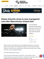 Ruben Amorim close to new managerial role after Manchester United stint