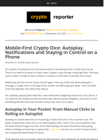 Mobile-First Crypto Dice: Autoplay, Notifications and Staying in Control on a Phone