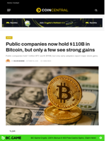 Public companies now hold $110B in Bitcoin, but only a few see
