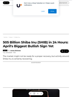 505 Billion Shiba Inu (SHIB) in 24 Hours: April's Biggest Bullish Sign Yet - U.Today
