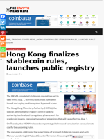 Hong Kong finalizes stablecoin rules, launches public registry - The Crypto News Wire