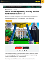 Binance Founder CZ Reportedly in Line for Trump Administration Pardon