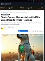 Stock-Backed Memecoin Lost Half Its Value Despite Nvidia Holdings - DailyCoin