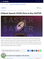 MrBeast Spends $320K More to Buy $ASTER