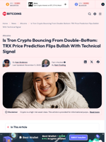 Tron Price Double Bottom Bullish Structure: TRX Price Prediction.