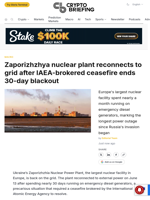 Zaporizhzhya nuclear plant reconnects to grid after IAEA-brokered ceasefire ends 30-day blackout