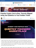 Popular Crypto Coin to Buy: Toncoin Slipped Away, but Qubetics Is Your Golden Ticket