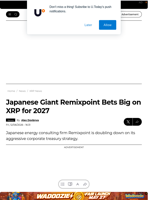 Japanese Giant Remixpoint Bets Big on XRP for 2027 - U.Today