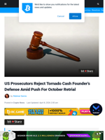 Tornado Cash Legal Fight: Prosecutors Reject Storm’s Defense