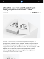 Ellsworth & Vane Releases H1 2025 Report Highlighting Behavioral Finance Growth - Visionary Financial