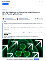 SEC and Ripple Settlement Awaits Final Court Approval