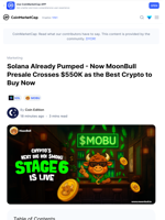 Solana Already Pumped - Now MoonBull Presale Crosses $550K as the Best Crypto to Buy Now: Guest Post by Coin Edition | CoinMarketCap