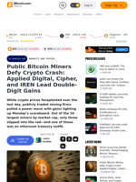 Public Bitcoin Miners Defy Crypto Crash: Applied Digital, Cipher, and IREN Lead Double-Digit Gains – Markets and Prices Bitcoin News