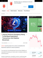 Litecoin Performs Emergency Reorg To Roll Back Exploitation Transactions And Stabilise Blockchain