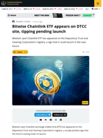 Bitwise Chainlink ETF Placed On DTCC’s Registry