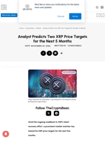 Analyst Predicts Two XRP Price Targets for the Next 5 Months