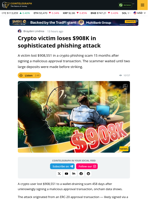 Crypto Victim Loses $908,551 In Delayed Phishing Attack
