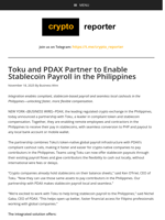 Toku and PDAX Partner to Enable Stablecoin Payroll in the Philippines