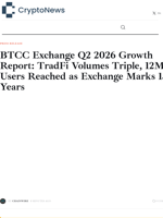 BTCC Exchange Q2 2026 Growth Report: TradFi Volumes Triple, 12M Users Reached as Exchange Marks 15 Years