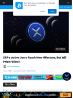 XRP’s Active Users Reach New Milestone, But Will Price Follow? | Bitcoinist.com