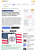 CFTC Revives Polymarket Probe as VPN Insider Case Heads to Trial: Reuters