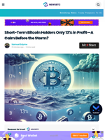 Short-Term Bitcoin Holders Only 13% in Profit—A Calm Before the Storm?