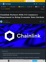 Chainlink Partners With US Commerce Department to Bring Economic Data Onchain