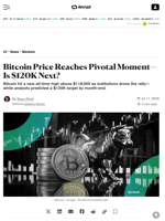 Bitcoin Price Reaches Pivotal Moment—Is $120K Next? - Decrypt