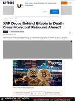 XRP Drops Behind Bitcoin in Death Cross Move, but Rebound Ahead?