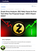 Zcash Price Analysis: ZEC Rally Faces Its First Test After Fee Proposal Surge—Will it Reach $500?