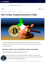 How To Buy Cryptocurrencies in India