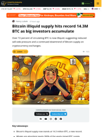 Bitcoin’s Record 14.3M BTC Illiquid Supply Reflects Strong HODL Trend