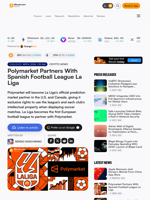 Polymarket Partners With Spanish Football League La Liga – Crypto News Bitcoin News